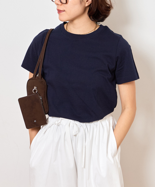 Bonum(ボナム)の「30/1 テンジク SOFT COMPACT Tシャツ(Tシャツ/カットソー・レディース・ブルー系その他/ネイビー/ピンク/ブラウン・FREE)」の2枚目の写真