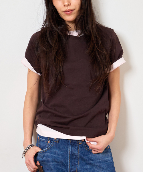 Bonum(ボナム)の「30/1 テンジク SOFT COMPACT Tシャツ(Tシャツ/カットソー・レディース・ブルー系その他/ネイビー/ピンク/ブラウン・FREE)」の1枚目の写真