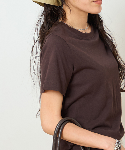 Bonum(ボナム)の「30/1 テンジク SOFT COMPACT Tシャツ(Tシャツ/カットソー・レディース・ブルー系その他/ネイビー/ピンク/ブラウン・FREE)」の7枚目の写真