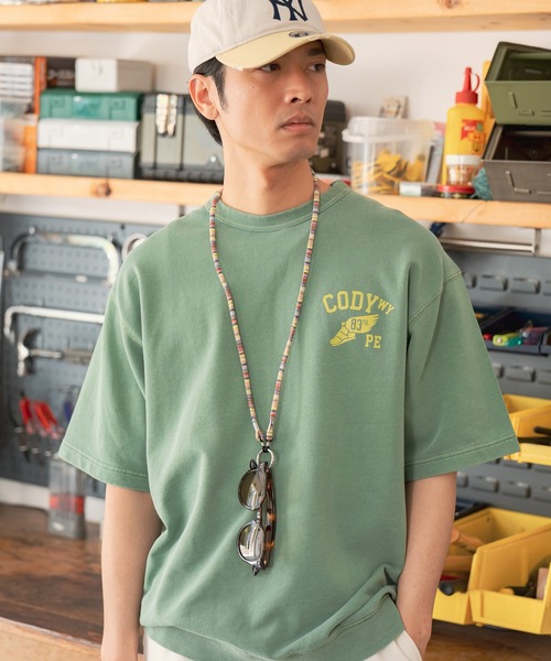 BAYFLOW(ベイフロー)の「ヴィンテージライクスウェットTEE(Tシャツ/カットソー・メンズ・カーキ/チャコール/インディゴブルー/レッド・MEDIUM/LARGE)」の3枚目の写真
