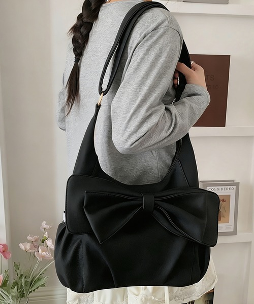 gossip!ロサンゼルス(ゴシップロサンゼルス)の「【大人ガーリー・Y2K 】ダブルリボン レース サイドポケット ボストンバッグ 2WAY ショルダーバッグ A4対応大容量(ショルダーバッグ・レディース・ダークブラウン/キャメル/ブラック/オフホワイト・FREE)」の17枚目の写真