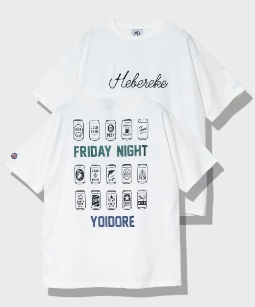 go slow caravan(ゴースローキャラバン)の「YOIDORE/酔いどれ ヘベレケビール TEE(Tシャツ/カットソー・メンズ・ホワイト/ブラック・MEDIUM/LARGE/X-LARGE)」の1枚目の写真
