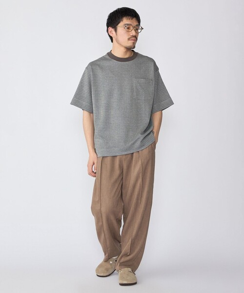 SHIPS（シップス）の「SHIPS: ジオメトリック リラックス ポケット Tシャツ（Tシャツ/カットソー・メンズ・キャメル/ホワイト/ネイビー/チャコールグレー・LARGE/MEDIUM/SMALL）」の6枚目の写真