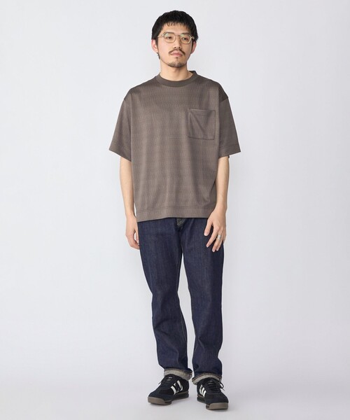 SHIPS（シップス）の「SHIPS: ジオメトリック リラックス ポケット Tシャツ（Tシャツ/カットソー・メンズ・キャメル/ホワイト/ネイビー/チャコールグレー・LARGE/MEDIUM/SMALL）」の8枚目の写真
