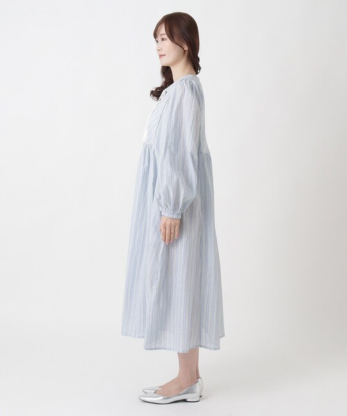 one'sterrace(ワンズテラス)の「ボイル前開き カフタンワンピース(ワンピース・レディース・ブルー系その他7/サックスブルー系8・02)」の13枚目の写真