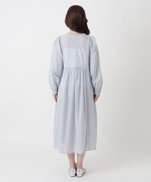 one'sterrace(ワンズテラス)の「ボイル前開き カフタンワンピース(ワンピース・レディース・ブルー系その他7/サックスブルー系8・02)」の12枚目の写真
