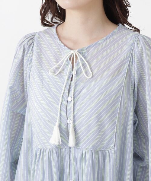 one'sterrace(ワンズテラス)の「ボイル前開き カフタンワンピース(ワンピース・レディース・ブルー系その他7/サックスブルー系8・02)」の11枚目の写真