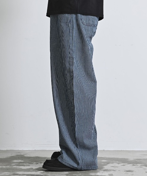 CavariA(キャバリア)の「『CavariA/キャバリア』ヒッコリーワイドパンツ(デニムパンツ・レディース・シルバー/サックスブルー/ブルー/ネイビー・FREE/S/M/L)」の22枚目の写真