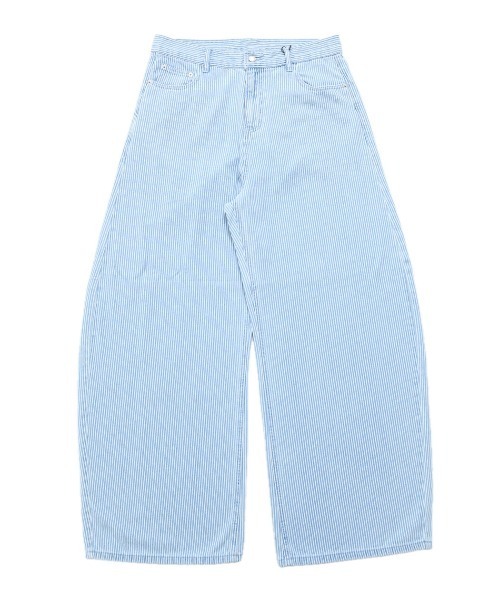 CavariA(キャバリア)の「『CavariA/キャバリア』ヒッコリーワイドパンツ(デニムパンツ・レディース・シルバー/サックスブルー/ブルー/ネイビー・FREE/S/M/L)」の20枚目の写真