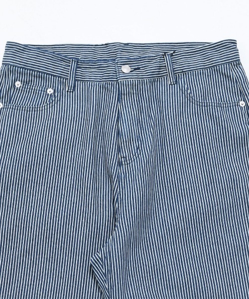 CavariA(キャバリア)の「『CavariA/キャバリア』ヒッコリーワイドパンツ(デニムパンツ・レディース・シルバー/サックスブルー/ブルー/ネイビー・FREE/S/M/L)」の11枚目の写真
