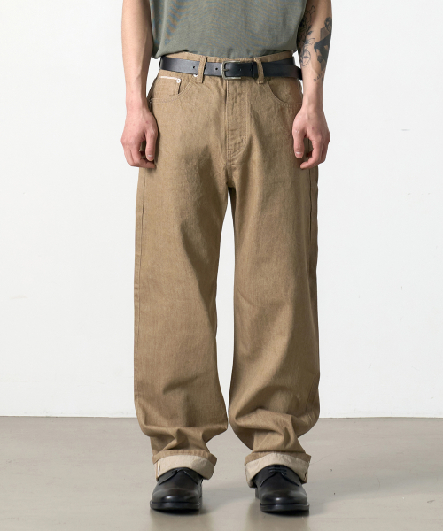 DENMADE(デンメイド)の「DEN0261 Selvedge Wide Fit (Khaki)(デニムパンツ・メンズ・その他・S/M/L/XL)」の3枚目の写真