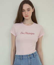 Logo cubic t-shirt_Pale pink (O25-TP13)