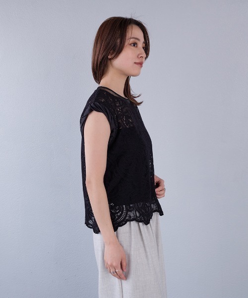 murea（ミュレア）の「ペイズリー柄シアー総レースノースリーブブラウス（シャツ/ブラウス・レディース・ホワイト/ブラック/アイボリー・FREE）」の8枚目の写真