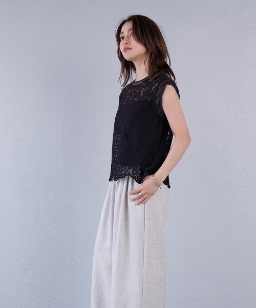 murea（ミュレア）の「ペイズリー柄シアー総レースノースリーブブラウス（シャツ/ブラウス・レディース・ホワイト/ブラック/アイボリー・FREE）」の5枚目の写真