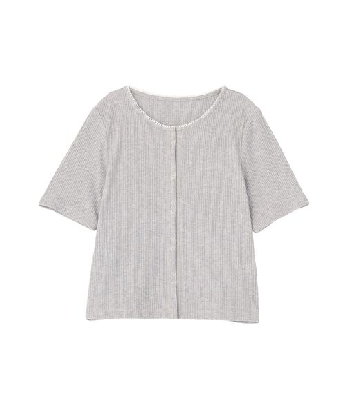 earth music&ecology(アースミュージックアンドエコロジー)の「チェーンリブラメカットソー(Tシャツ/カットソー・レディース・グレー/ブラック/ベージュ/ピンク/ブルー/オフホワイト・FREE)」の21枚目の写真