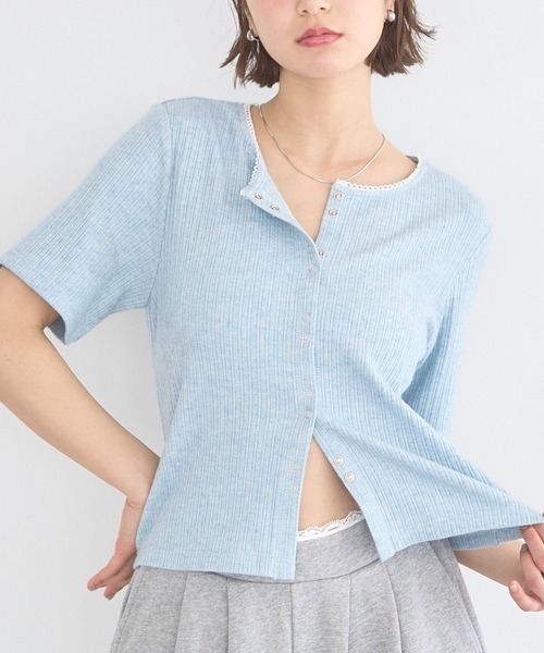 earth music&ecology（アースミュージックアンドエコロジー）の「チェーンリブラメカットソー（Tシャツ/カットソー・レディース・グレー/ブラック/ベージュ/ピンク/ブルー/オフホワイト・FREE）」の9枚目の写真