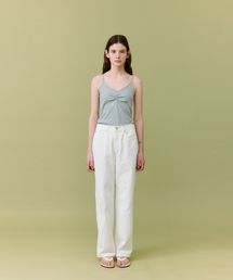 Shirring sleeveless t_gray