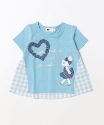 KP（ケーピー）の「mimiちゃん×ギンガム 切り替えTシャツ（Tシャツ/カットソー）」