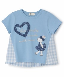 KP（ケーピー）の「mimiちゃん×ギンガム 切り替えTシャツ（Tシャツ/カットソー）」