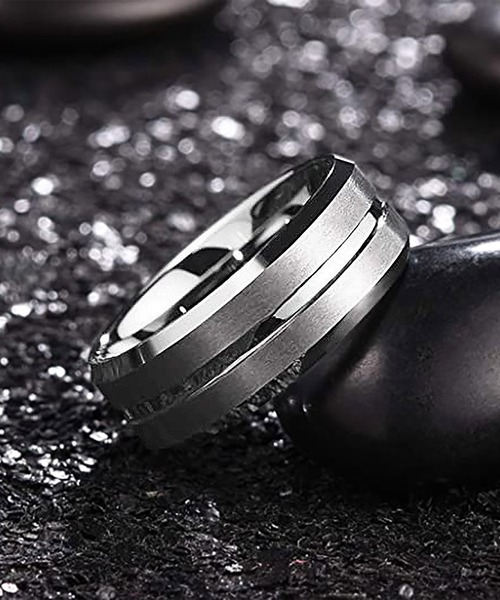 SBG(エスビー)の「SBG アクセントラインリング(リング・メンズ・ブラック/シルバー・16号/18号/21号/23号)」の4枚目の写真