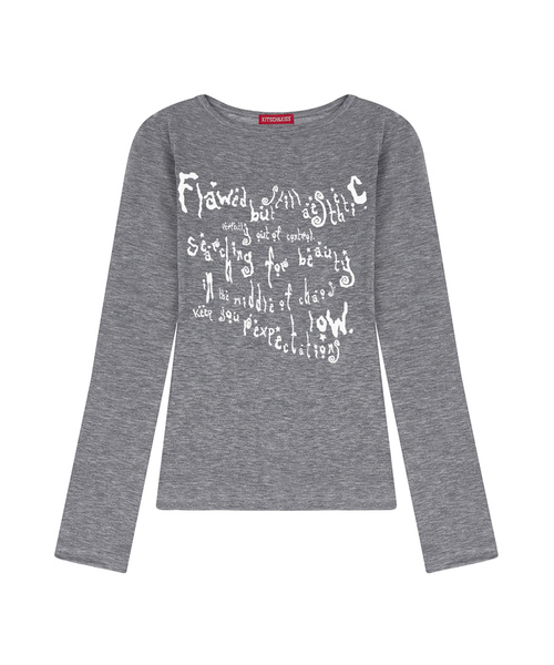 KITSCH&KISS(キッチアンドキス)の「MILKY WAY シースルーロングスリーブ (SSGKNK-103)(Tシャツ/カットソー・レディース・アイボリー/ライトグレー/チャコールグレー・FREE)」の3枚目の写真
