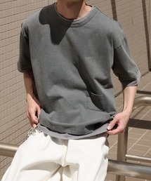FAKE LAYERED PIGMENT POCKET TSHIRT／フェイクレイヤード ピグメントポケットTシャツ