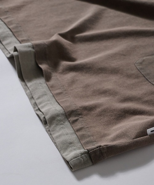 Perushu(ペルーシュ)の「FAKE LAYERED PIGMENT POCKET TSHIRT/フェイクレイヤード ピグメントポケットTシャツ(Tシャツ/カットソー・メンズ・ブラウン/パープル/グレー・MEDIUM/LARGE)」の5枚目の写真