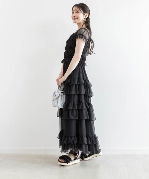 RANDA(ランダ)の「ドットチュールフリルワンピース(ワンピース・レディース・ブルー/ブラック/クリーム・0/1)」の11枚目の写真