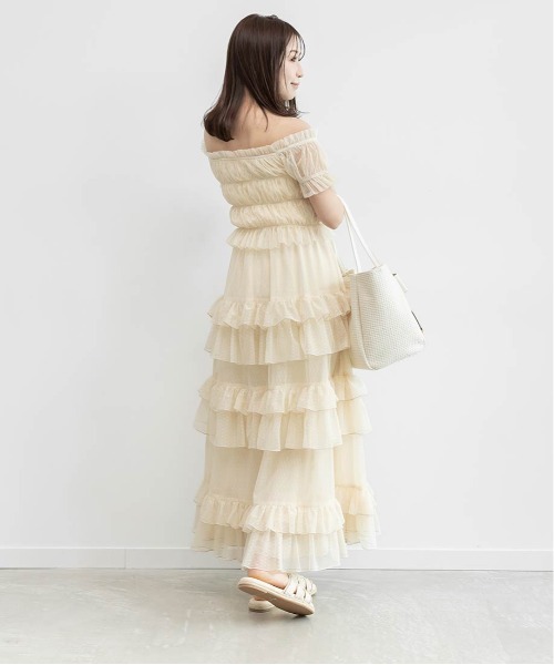 RANDA(ランダ)の「ドットチュールフリルワンピース(ワンピース・レディース・ブルー/ブラック/クリーム・0/1)」の17枚目の写真