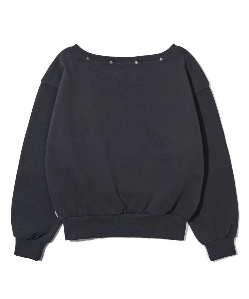 YOUHEE(ユヒ)の「YOUHEETIC HOTFIX OFF-SHOULDER SWEATSHIRTS CHARCOAL(スウェット・レディース・その他・FREE)」の9枚目の写真