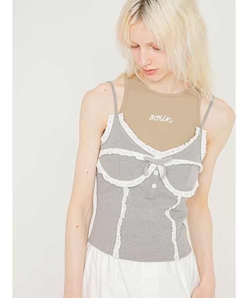 SORIN(ソリン )の「Embroidered Tanktop/エンブロイダード タンクトップ(タンクトップ・レディース・ミント/ホワイト/ブラック/カーキ・38)」の15枚目の写真