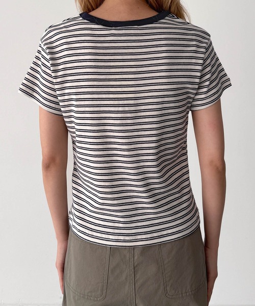 CANAL JEAN（キャナルジーン）の「El mar　細ボーダーTシャツ（Tシャツ/カットソー・レディース・ネイビー/サックスブルー・ONE SIZE）」の11枚目の写真