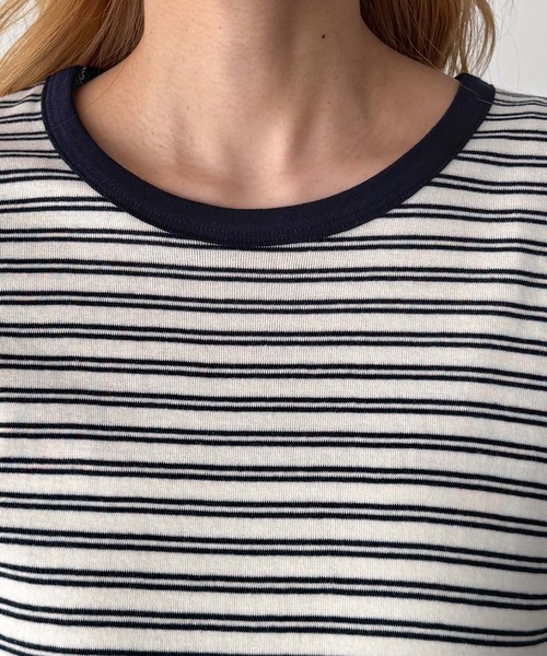 CANAL JEAN（キャナルジーン）の「El mar　細ボーダーTシャツ（Tシャツ/カットソー・レディース・ネイビー/サックスブルー・ONE SIZE）」の12枚目の写真
