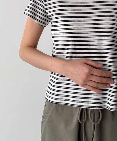 CANAL JEAN（キャナルジーン）の「El mar　細ボーダーTシャツ（Tシャツ/カットソー・レディース・ネイビー/サックスブルー・ONE SIZE）」の13枚目の写真