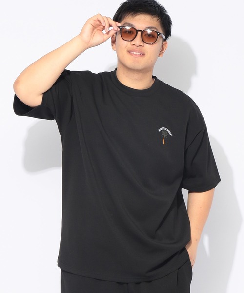 B&T CLUB(ビーティークラブ)の「ヒヤテック Tシャツ 半袖 PALMTREE メンズ 大きいサイズ ヒヤテック バックプリント クルーネック B&T CLUB (ビーアンドティークラブ)(Tシャツ/カットソー・メンズ・ブラック/ライトグレー・X2(4L~5L)/X3(6L~7L)/X1(3L~4L)/X4(8L~9L))」の8枚目の写真