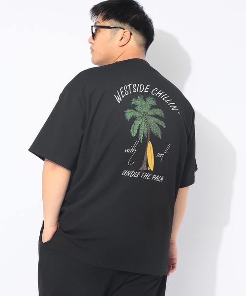 B&T CLUB(ビーティークラブ)の「ヒヤテック Tシャツ 半袖 PALMTREE メンズ 大きいサイズ ヒヤテック バックプリント クルーネック B&T CLUB (ビーアンドティークラブ)(Tシャツ/カットソー・メンズ・ブラック/ライトグレー・X2(4L~5L)/X3(6L~7L)/X1(3L~4L)/X4(8L~9L))」の12枚目の写真
