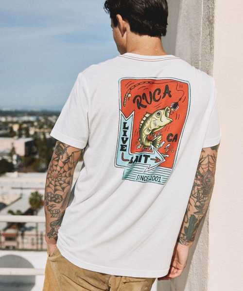 RVCA(ルーカ)の「RVCA メンズ LIVE BAIT SS Tシャツ 【2026年夏モデル】(Tシャツ/カットソー・メンズ・ブラック/オフホワイト・LARGE/X-LARGE/SMALL)」の2枚目の写真
