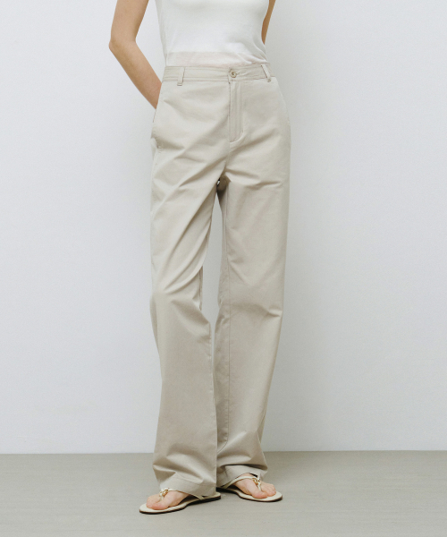 MONGDOL（モンドル）の「ボタンポケットストレートパンツベージュMDPT078BEIGE（その他パンツ・レディース・その他・SMALL/MEDIUM）」の2枚目の写真