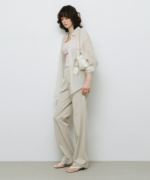 MONGDOL（モンドル）の「ボタンポケットストレートパンツベージュMDPT078BEIGE（その他パンツ・レディース・その他・SMALL/MEDIUM）」の5枚目の写真