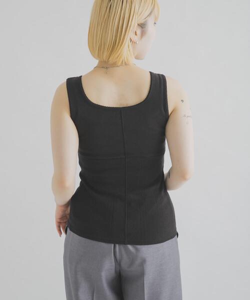 THE GOODLAND MARKET（ザグッドランドマーケット）の「cwtch　PATTERNMESH TANKTOP（タンクトップ・レディース・ホワイト/ブルー系その他/ブラック/イエロー・FREE）」の10枚目の写真