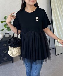 prose verse | ウエストカーブチュールドッキングペプラムTシャツ(Tシャツ/カットソー)