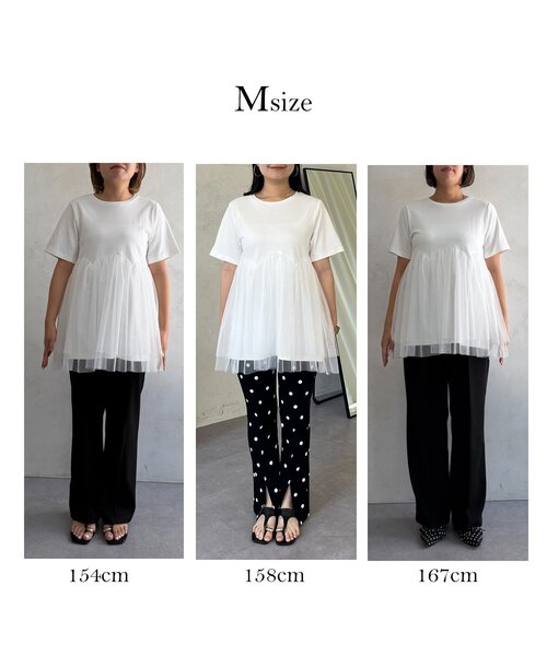 prose verse(プロズヴェール)の「ウエストカーブチュールドッキングペプラムTシャツ(Tシャツ/カットソー・レディース・ブラック/オフホワイト・MEDIUM/LARGE)」の3枚目の写真