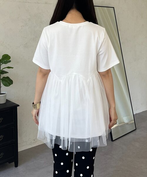 prose verse(プロズヴェール)の「ウエストカーブチュールドッキングペプラムTシャツ(Tシャツ/カットソー・レディース・ブラック/オフホワイト・MEDIUM/LARGE)」の18枚目の写真