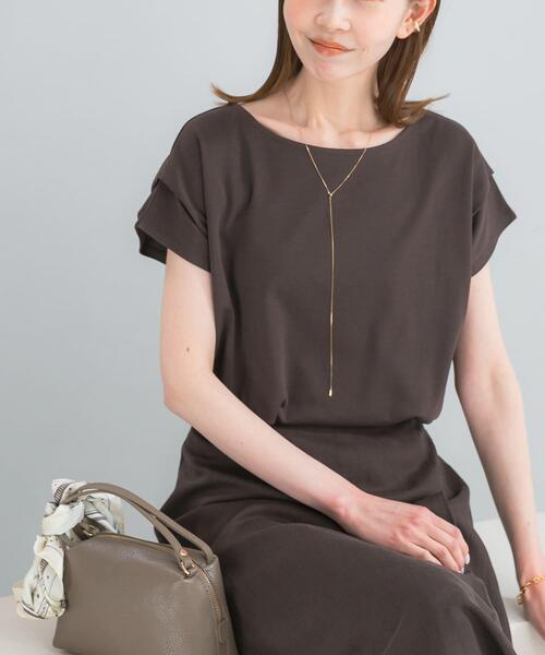 URBAN RESEARCH ROSSO WOMEN(アーバンリサーチ ロッソ)の「『WEB/一部店舗限定』ドライドルマンプルオーバー(Tシャツ/カットソー・レディース・オフホワイト/ピンク系その他/ブラウン・FREE)」の2枚目の写真