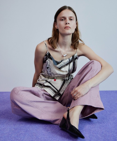 MAISON SPECIAL（メゾンスペシャル）の「Chain-Pattern Scarf TOPS/チェーンパターンスカーフトップス（キャミソール・レディース・ホワイト/ピンク・FREE）」の14枚目の写真