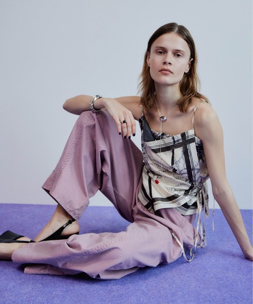 MAISON SPECIAL（メゾンスペシャル）の「Chain-Pattern Scarf TOPS/チェーンパターンスカーフトップス（キャミソール・レディース・ホワイト/ピンク・FREE）」の13枚目の写真