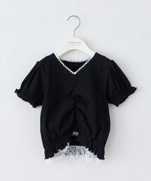 CIAOPANIC TYPY | 【KIDS】レースドッキングフロントギャザーリブコンパクトTEE《ZOZO限定カラーあり》(Tシャツ/カットソー)