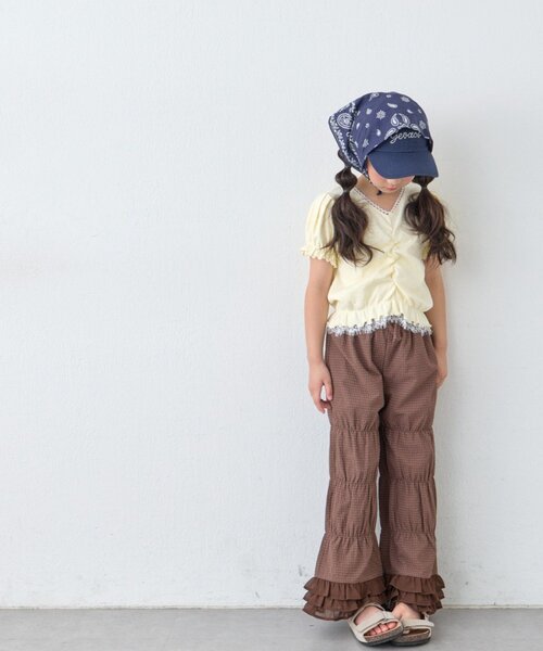 CIAOPANIC TYPY(チャオパニックティピー)の「【KIDS】レースドッキングフロントギャザーリブコンパクトTEE《ZOZO限定カラーあり》(Tシャツ/カットソー・キッズ・アイボリー/ブラック/サックスブルー・110/130/150)」の17枚目の写真