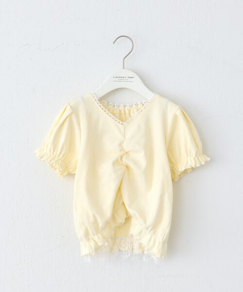 CIAOPANIC TYPY(チャオパニックティピー)の「【KIDS】レースドッキングフロントギャザーリブコンパクトTEE《ZOZO限定カラーあり》(Tシャツ/カットソー・キッズ・アイボリー/ブラック/サックスブルー・110/130/150)」の22枚目の写真