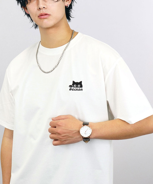Ammie(アミー)の「接触冷感 ワンポイント刺繍 Tシャツ 半袖(Tシャツ/カットソー・メンズ・ブラック系その他3/ネイビー系2/ホワイト系3/ブラック系2/ブラック系3/ホワイト系2/ネイビー系3/ブラック系その他2・M/L/LL)」の3枚目の写真